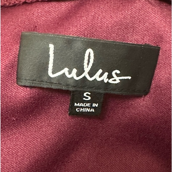 Lulu's Burgundy Halter Flare Dress Size Small - Picture 3 of 3
